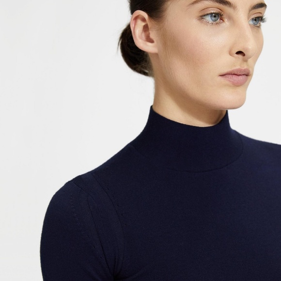 COPY - Blue Fitted Turtleneck Shell Navy - Picture 3 of 5